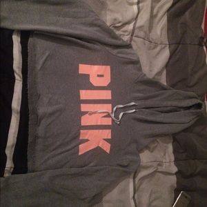 Pink & Gray PINK crop top hoodie